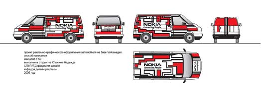 Графика для компании Nokia на основе автомобиля Volkswagen